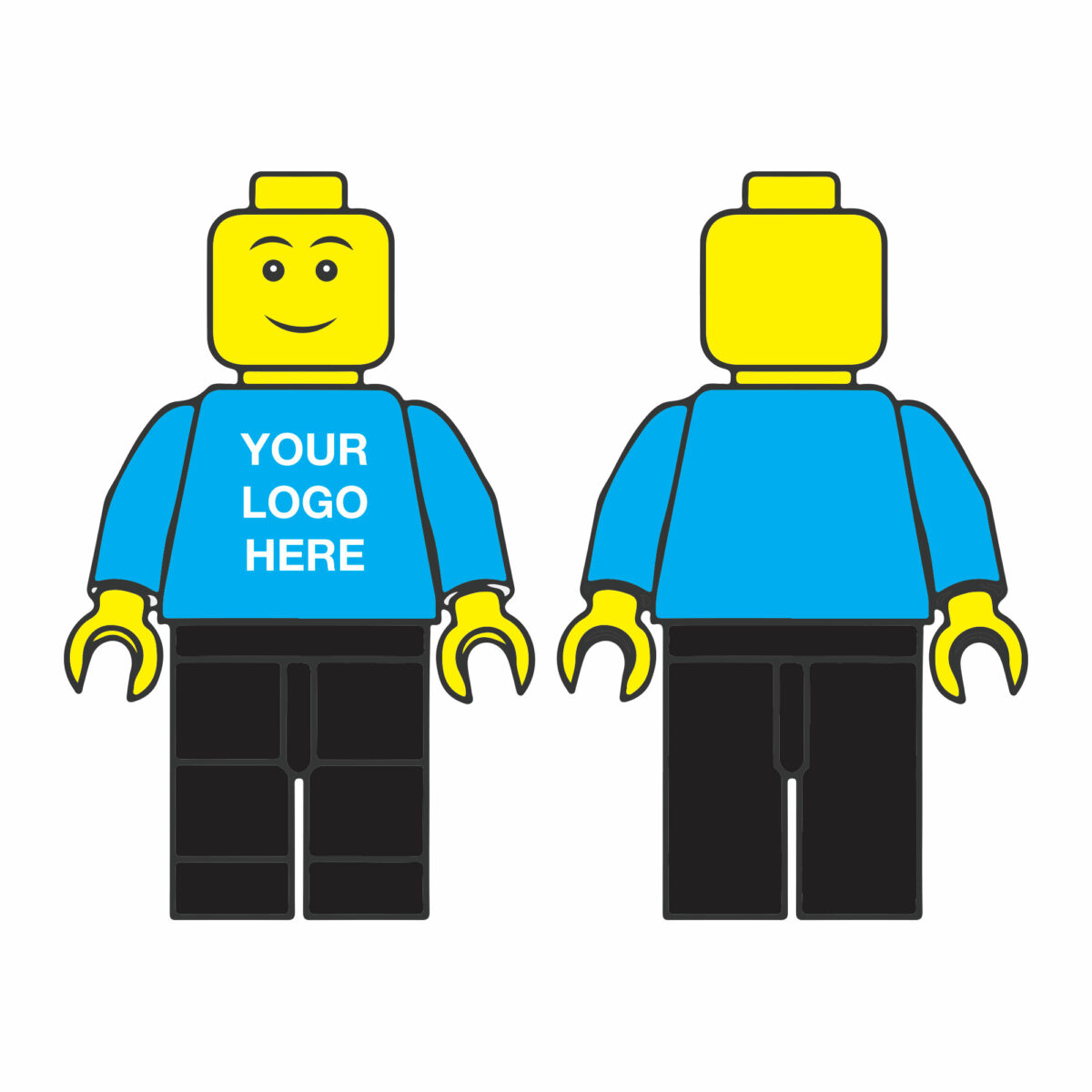 Light Blue & Black Personalised Logo Figure
