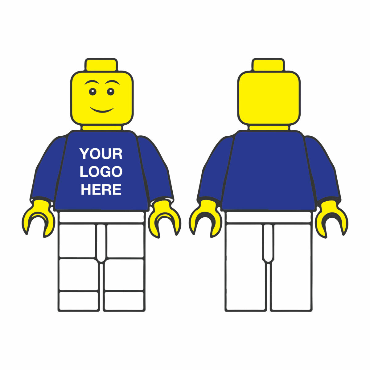 Dark Blue & White Personalised Logo Figure