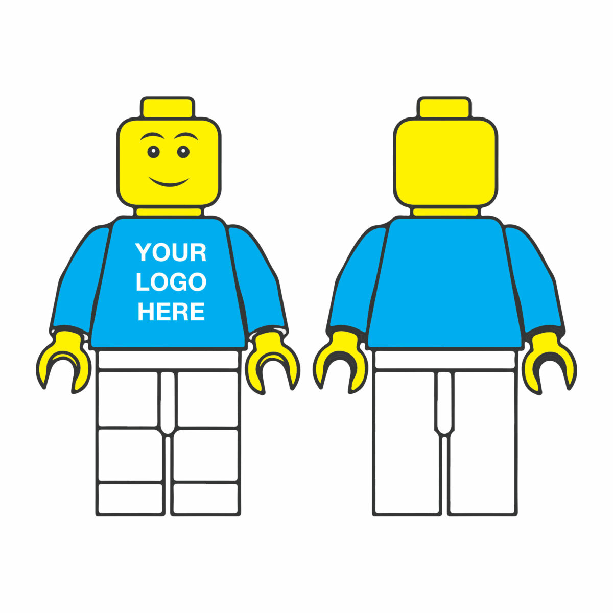 Light Blue & White Personalised Logo Figure